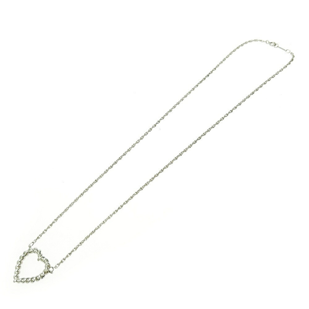 TIFFANY Co Silver Twisted Heart Necklace